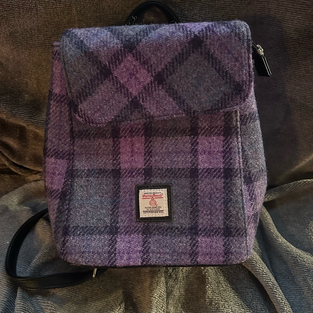 Elegant Purple Plaid Backpack